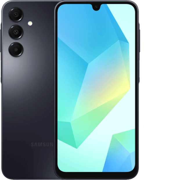 Front and rear view of Samsung Galaxy A16