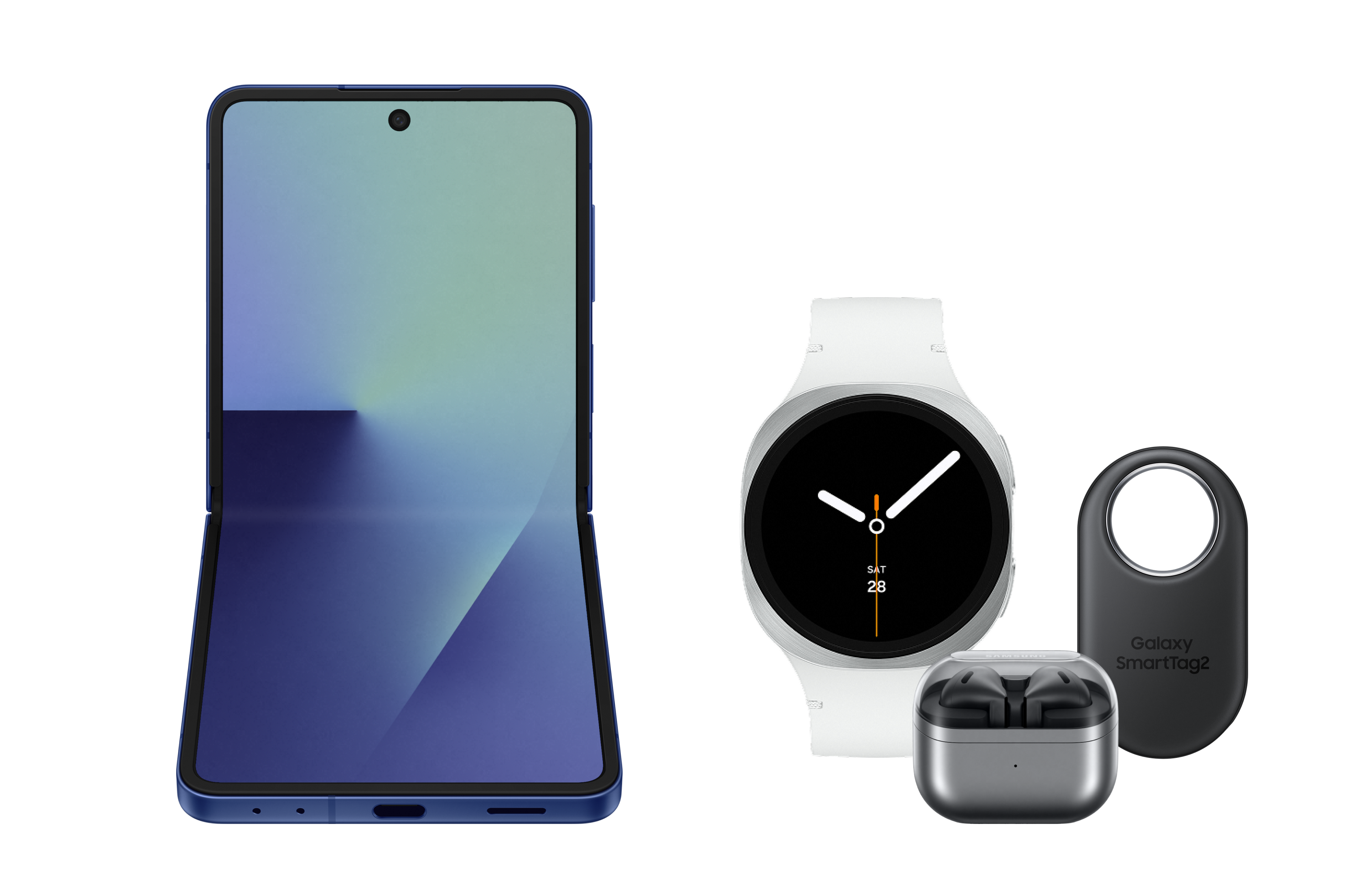 Galaxy Z Flip7 with Galaxy Watch8 40mm, Buds3 and Smart Tag