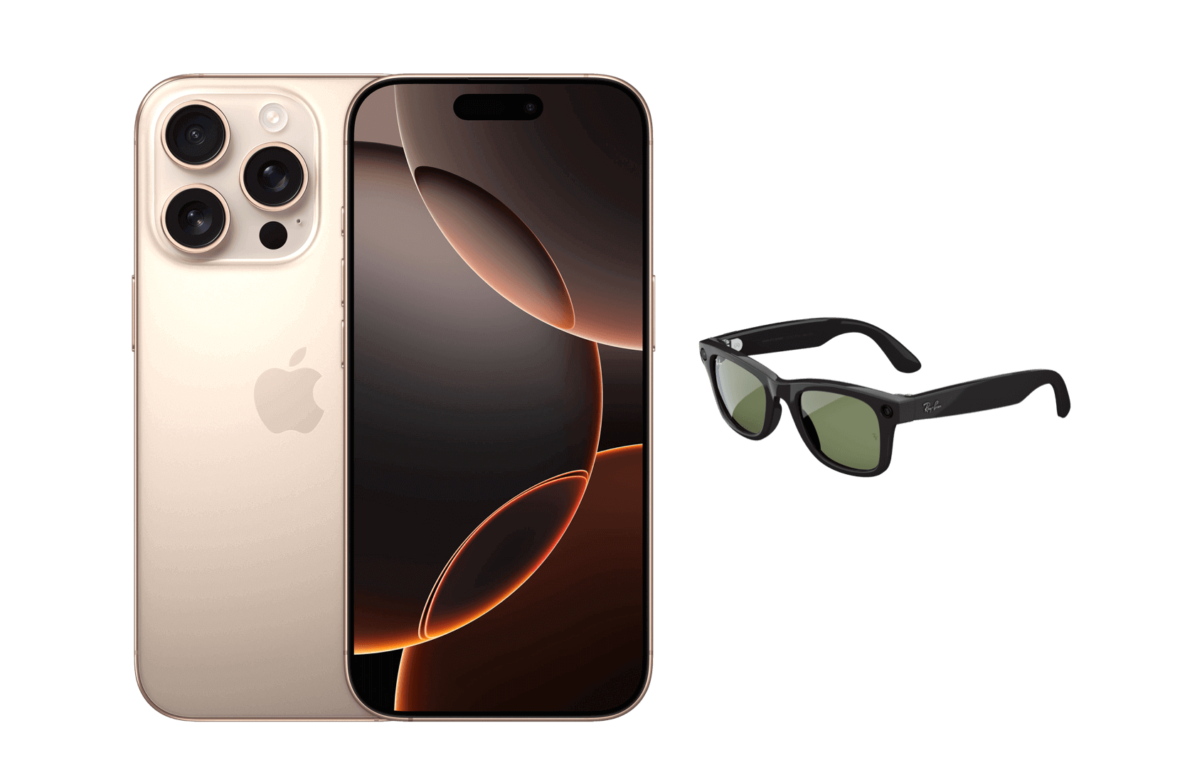 iPhone 16 Pro Max with Ray Ban Meta Glasses.