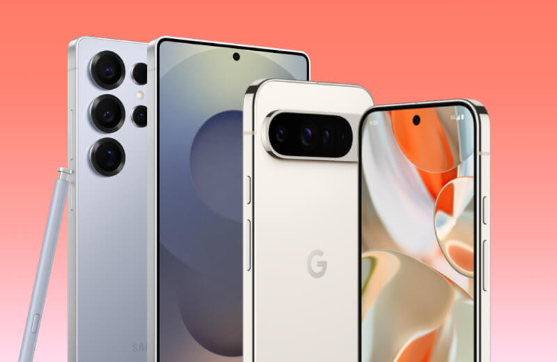 image of the Samsung Galaxy S25 Ultra and the Google Pixel 9 Pro XL